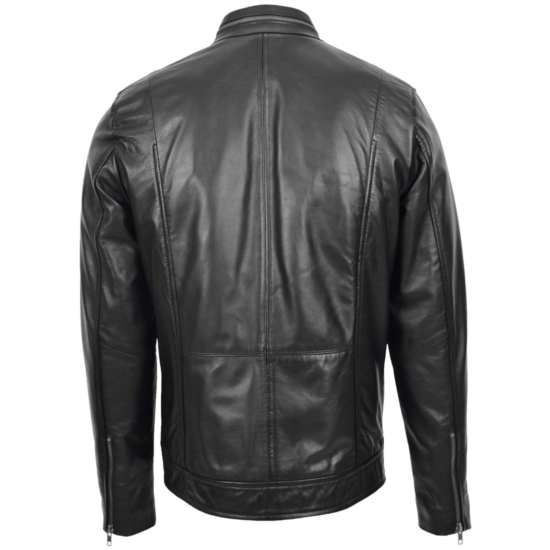 Black Real Leather Jacket Men - Image 2