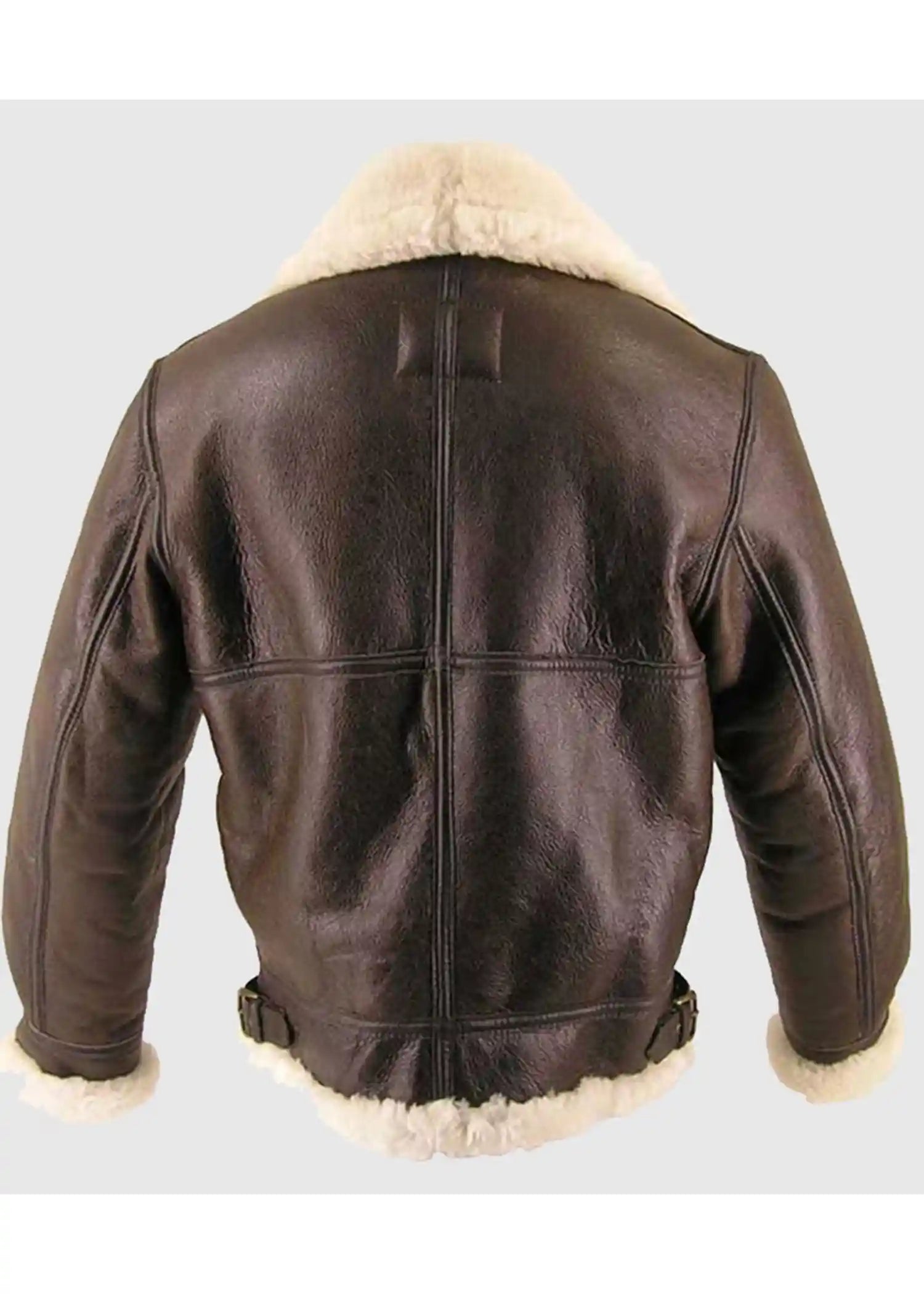 Thomas SF Shearling Sheepskin Brown Leather Jacket - Image 2