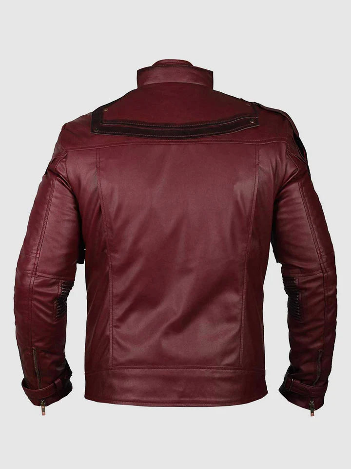 Dark Red Leather Jacket - Image 2
