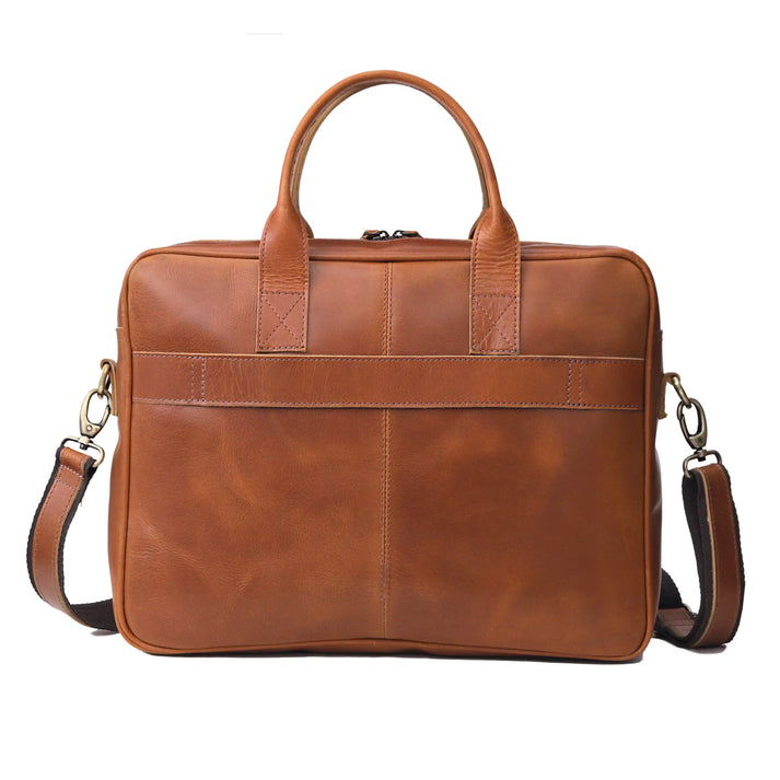 AUSTIN LAPTOP LEATHER BRIEFCASE TAN 1216 - Image 2