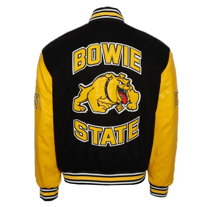 Bowie State University Black and Gold Varsity Jacket - Image 2