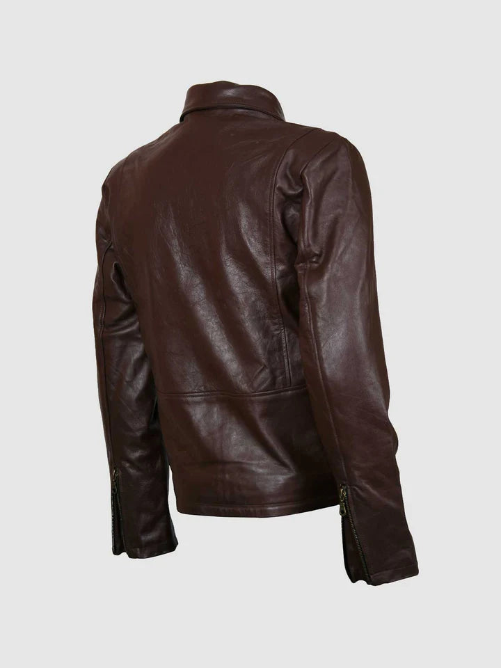 Vintage Brown Leather Jacket - Image 2