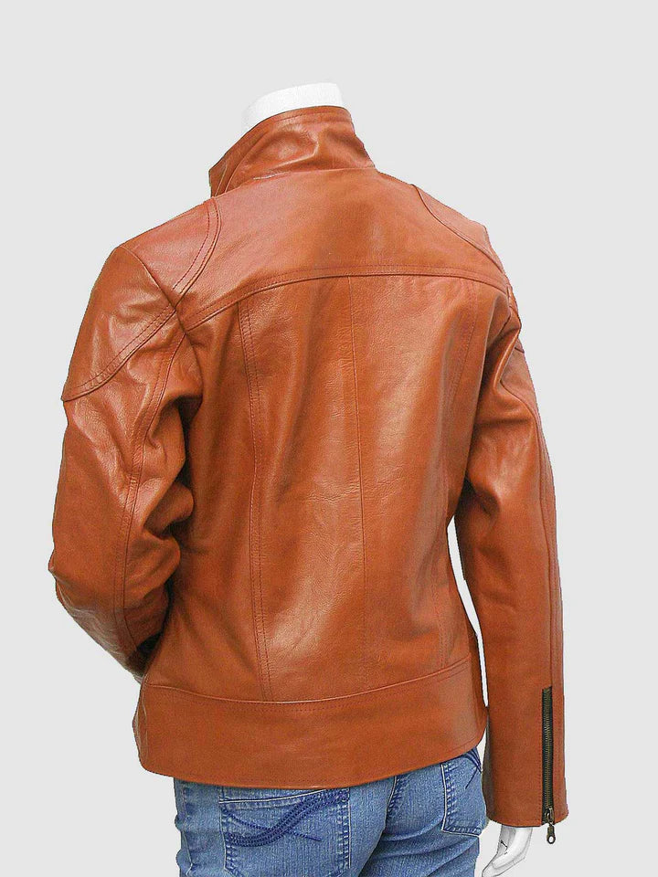 Vintage Tan Leather Jacket - Image 2