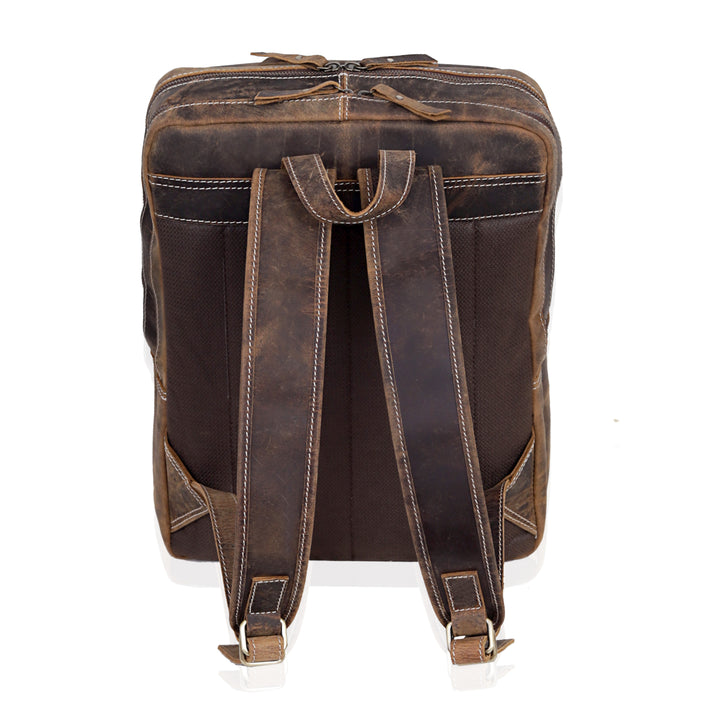 Vintage Style Leather Travel Backpack - Image 3