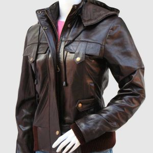 Leather Jacket With Hoodie