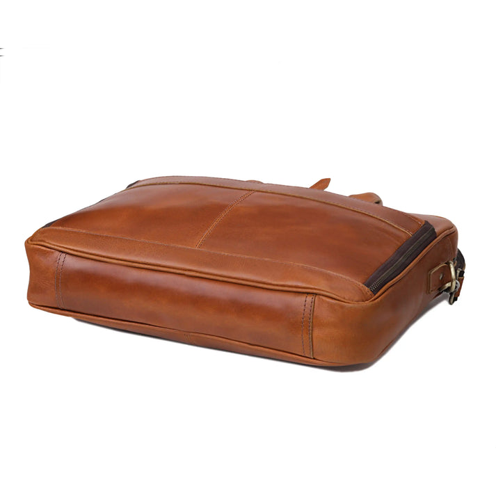 AUSTIN LAPTOP LEATHER BRIEFCASE TAN 1216 - Image 4