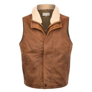 Mens Lone Pine Bourbon Classic Leather Vest