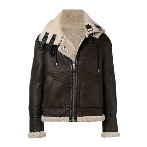 Menโs Vintage Brown B-6 Bomber Leather Jacket