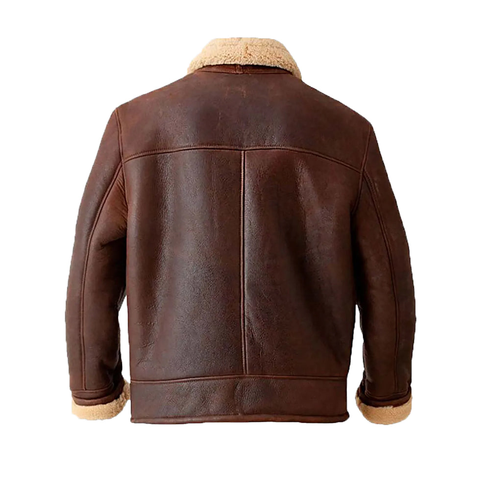 Andrews Men’s Brown Bomber Leather Jacket - Image 2