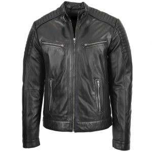 Black Sheepskin Real Leather Jacket Men