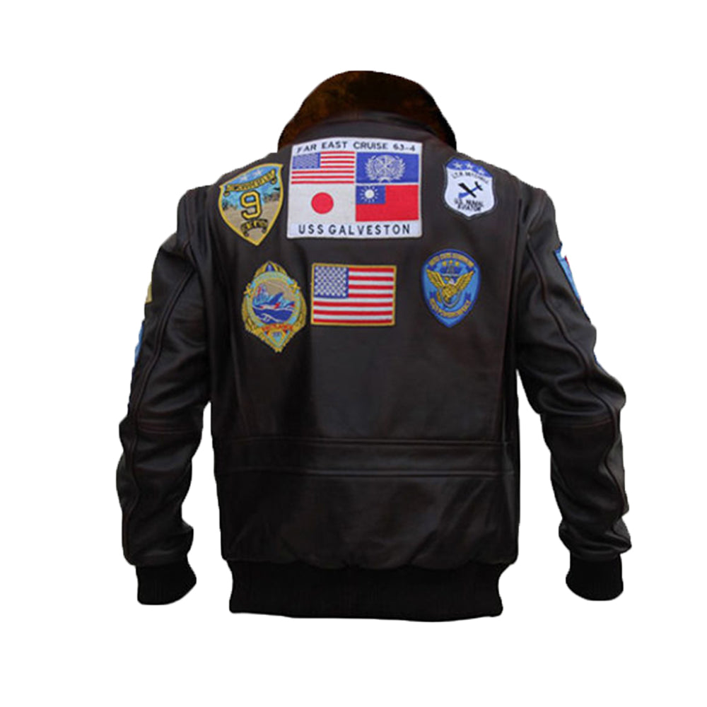 Brown Genuine Leather Biker Jacket For Men - Image 2