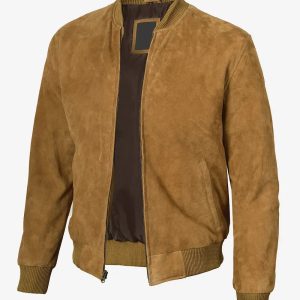 Men's Bomber Light Brown Suede Jacket