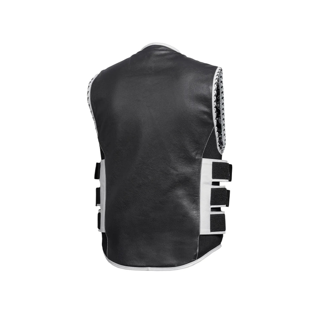 Blackline Men’s Motorcycle Leather Vest - Image 2