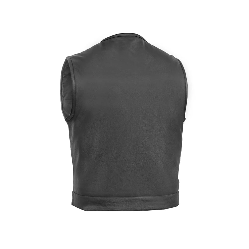 Drop Zone Men's Leather Motorcycle Vest - Image 2