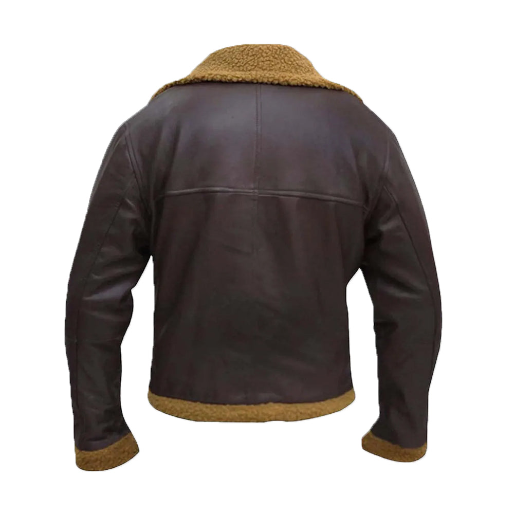 Bart B-3 Shearling Brown Leather Aviator Jacket - Image 2