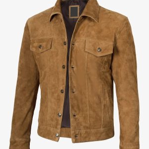 Light Brown Men's Trucker Suede Jacket