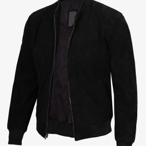 Adamsville Men's Black Suede Bomber Jacket