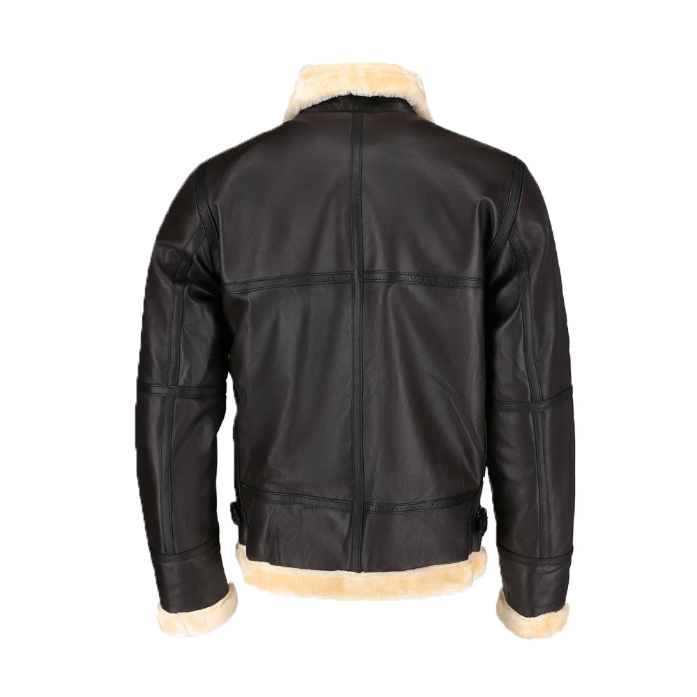 Steve Men’s Brown Bomber Leather Jacket - Image 2